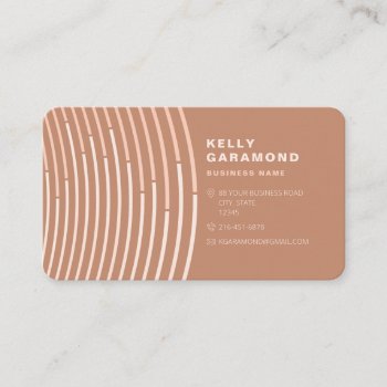 Modern Peach Boho Abstract Business Card by emilymarydesigns at Zazzle