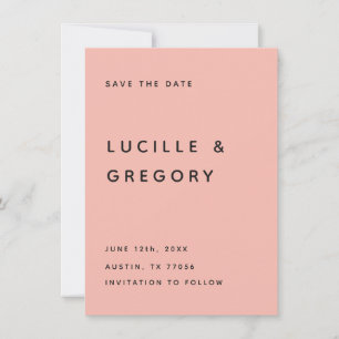 Modern Peach Editorial All Caps Save the Date