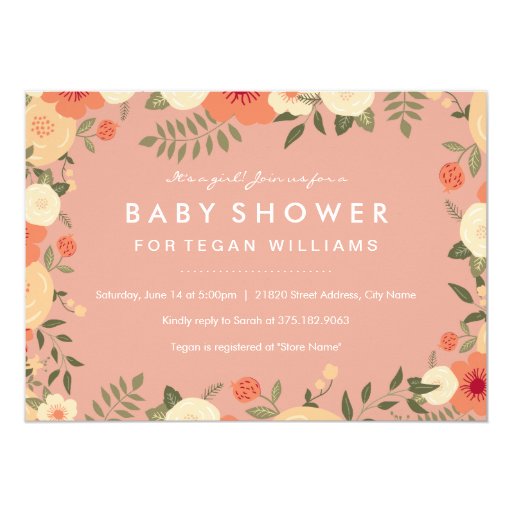 Peach Baby Shower Invitations 6