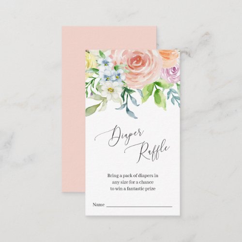 Modern Peach Floral Elegant Baby Shower Enclosure Card