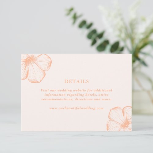 Modern Peach Floral Elegant Wedding