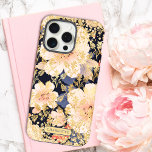 Modern Peach Floral Glitter Chic Personalized Name iPhone 15 Pro Max Case<br><div class="desc">Modern Peach Floral Glitter Chic Personalized Name iPhone 15 Pro Max Smart Phone Cases features a peach floral pattern accented with faux gold glitter background with your personalized name in elegant script typography. Perfect as a gift for Christmas, birthday, Mother's Day, best friends, sister and more. Designed by ©2024 Evco...</div>
