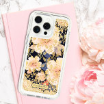 Modern Peach Floral Glitter Chic Personalized Name iPhone 15 Pro Max Case<br><div class="desc">Modern Peach Floral Glitter Chic Personalized Name iPhone 15 Pro Max Smart Phone Cases features a peach floral pattern accented with faux gold glitter background with your personalized name in elegant script typography. Perfect as a gift for Christmas, birthday, Mother's Day, best friends, sister and more. Designed by ©2024 Evco...</div>