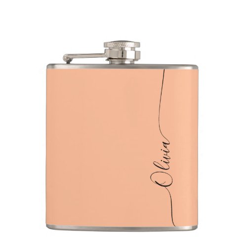 Modern Peach Fuzz Color of the Year Script Name  Flask
