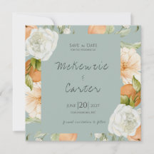 Modern Peach Garden Floral Wedding
