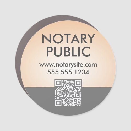 Modern Peach Gradient QR Code Notary Marketing Car Magnet