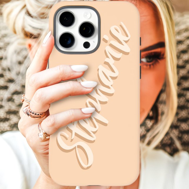 Modern Peach Minimal Script Name Case-Mate iPhone Case (Creator Uploaded)