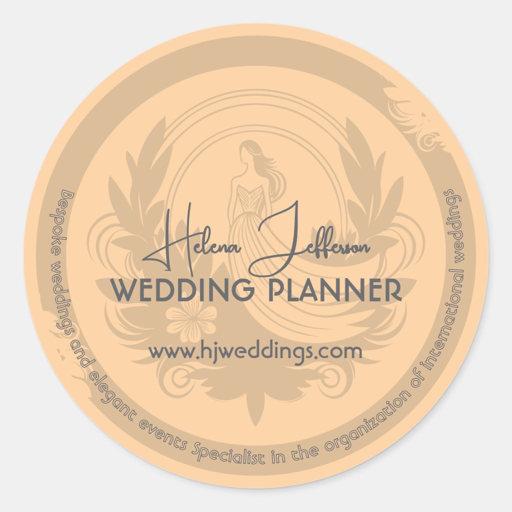 Modern Peach  Motif Logo Wedding Planner