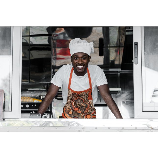 Modern Peach Orange Abstract Pattern Apron (Creator Uploaded)