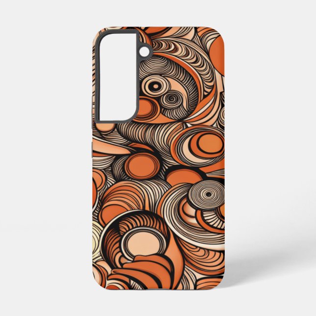 Modern Peach Orange Abstract Pattern Samsung Galaxy Case (Back)