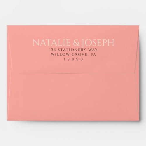 Modern Peach Pink Retro Groovy Unique Wedding Envelope