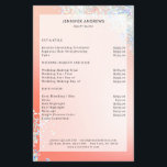Modern Peach Silver Glitter Salon Price List Flyer<br><div class="desc">Modern,  peach,  silver,  glitter,  salon,  price list flyer. Edit your product in a few minutes by adding your data. You can change the font/color/position by "further personalization".</div>