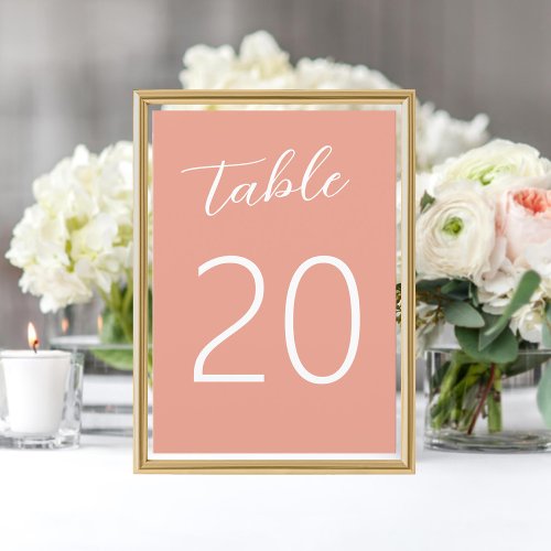 Modern Peach Table Number