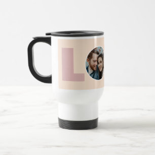Modern Peach Valentines Love Photo  Travel Mug