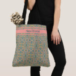 Modern Peacock Blue Pattern  Tote Bag<br><div class="desc">Stylish and modern peacock blue with mustard yellow colors tote bag that can be personalized.</div>