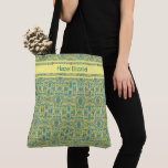 Modern Peacock Blue Pattern  Tote Bag<br><div class="desc">Stylish and modern peacock blue with mustard yellow colors tote bag that can be personalized. One of a kind print.</div>