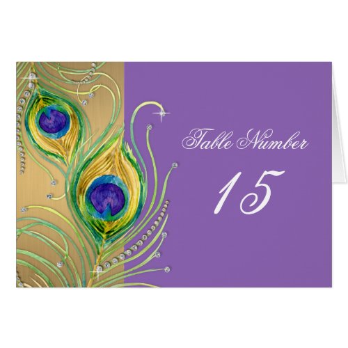 Modern Peacock Feathers Faux Jewel Scroll Swirl