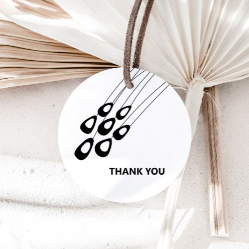 Modern Peacock Feathers Thank You Gift Tags