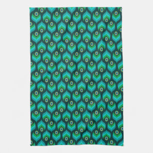 Modern Peacock Pattern Kitchen Towel