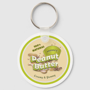Modern Peanut Butter Personalized Logo Trendy Keychain