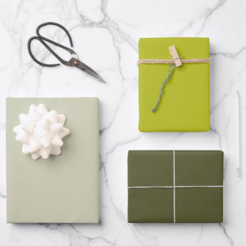 Modern Pearl Dark Apple Green Solid Color Chic Wrapping Paper Sheets