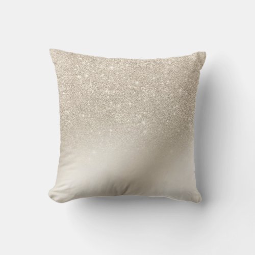 modern pearl glitter ivory ombre gradient metallic throw pillow