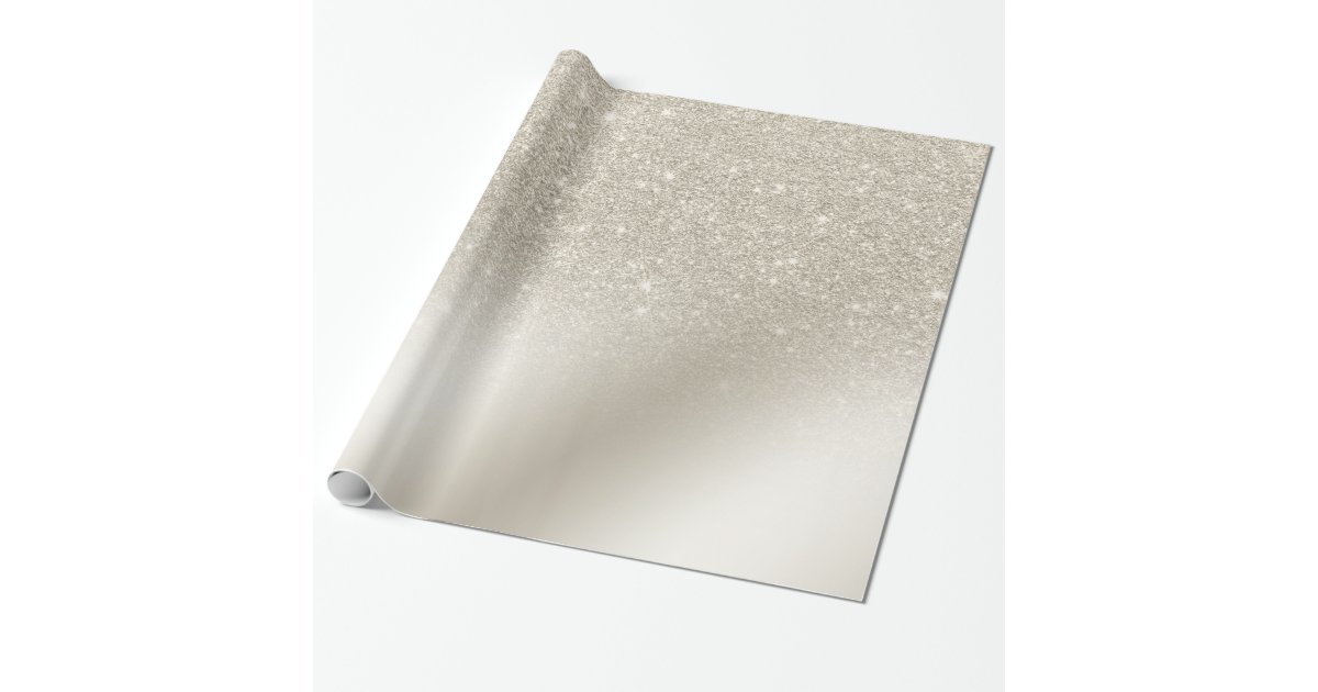 modern pearl glitter ivory ombre gradient metallic wrapping paper