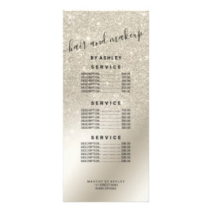 Modern pearl glitter ivory ombre metallic price rack card