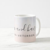 Modern pearl nacre blush ombre makeup name coffee mug (Front Right)