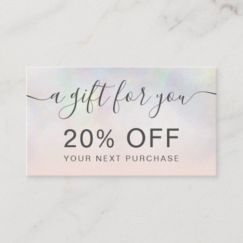 Modern pearl nacre blush ombre professional discount card