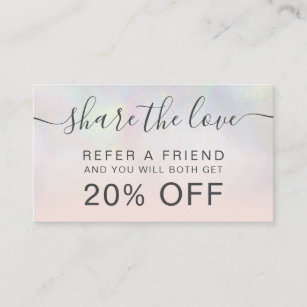 Modern pearl nacre blush ombre professional referral card