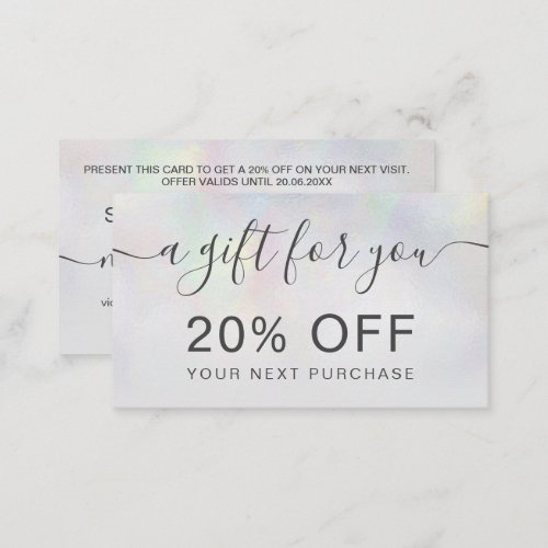 Modern pearl nacre ice ombre professional  discount card