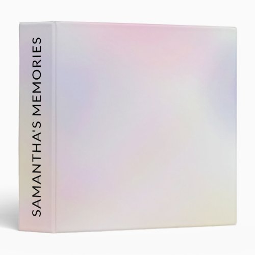 Modern pearl nacre iridescent pink holographic 3 ring binder