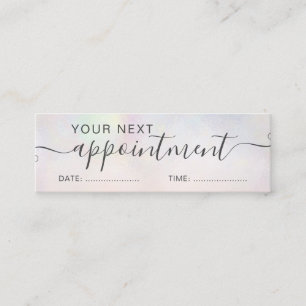 Modern pearl nacre ombre blush appointment mini business card