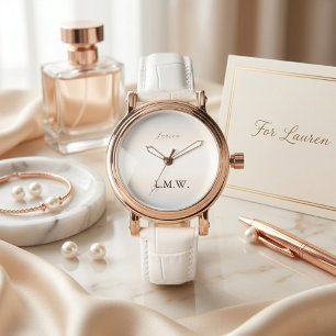 Modern Pearl Signature Script Personalised Name Watch