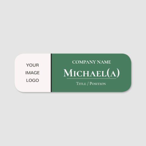 Modern Pearl White  Pool Table Green Company LOGO Name Tag