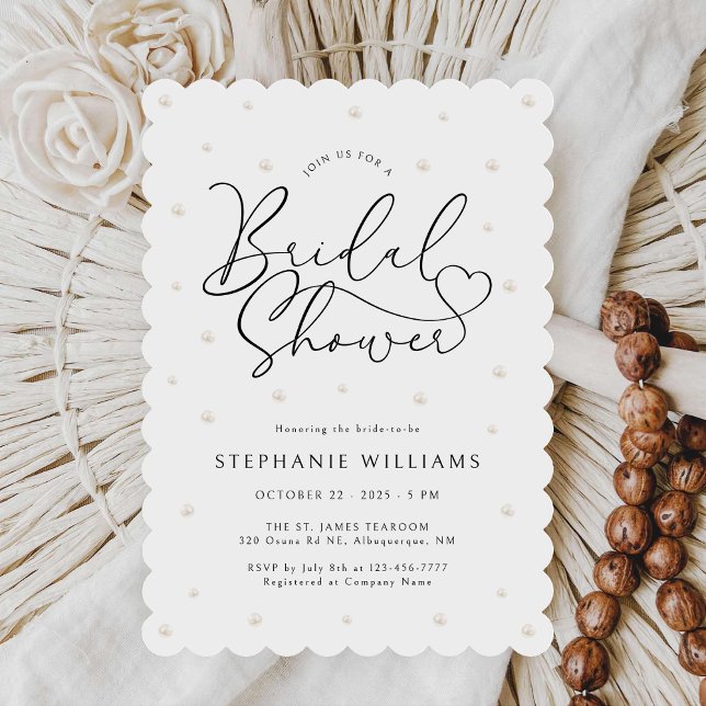 Modern Pearls Bridal Shower Invitation (Creator Uploaded)