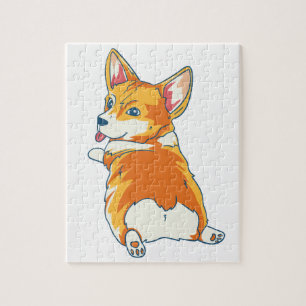 Modern Pembroke Corgi Illustration Jigsaw Puzzle
