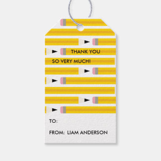 Modern Pencil Teacher Appreciation Thank You Gift Tags