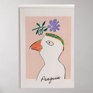 Modern Penguin Illustration Print – Nursery Wall