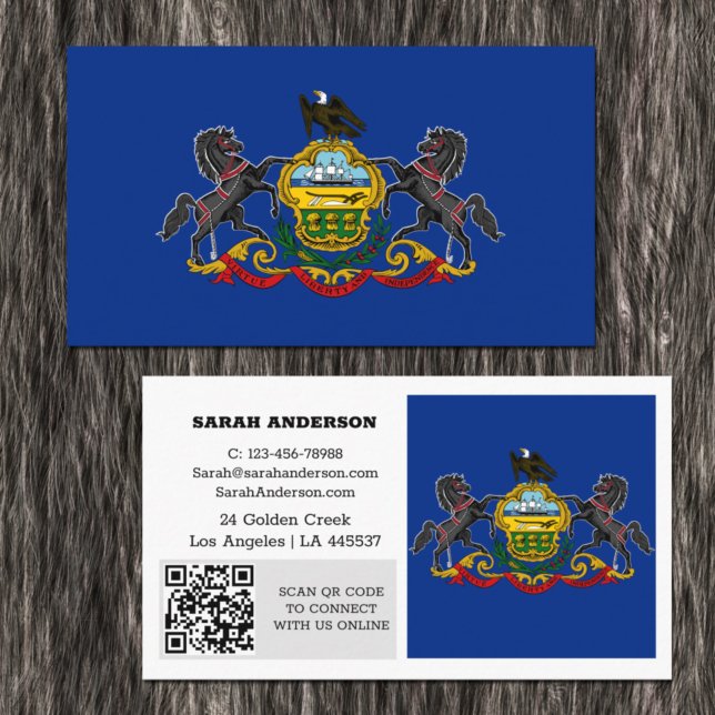Modern Pennsylvania Business Card, Flag / USA Business Card (Creator Uploaded)