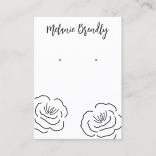 Modern Peonies Floral Jewelry Earring Display Business Card