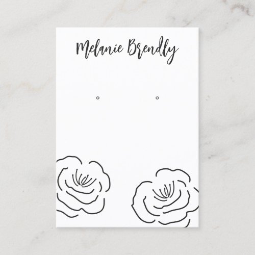 Modern Peonies Floral Jewelry Earring Display Business Card