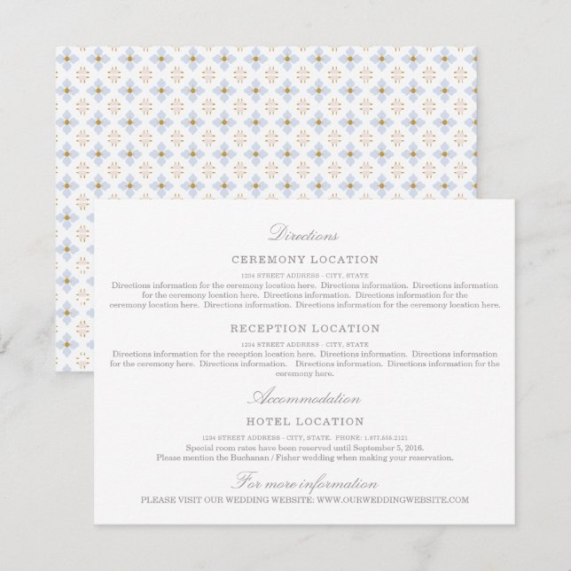 Modern Peonies Floral Wedding Info Enclose Card (Front/Back)