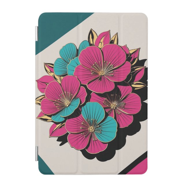 Modern peony design iPad mini cover (Front)