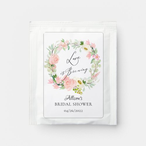 Modern Peony Floral Bridal Shower Tea Bag Drink Mi Tea Bag Drink Mix