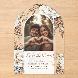 Modern Peony & Hydrangea Wedding Save The Date