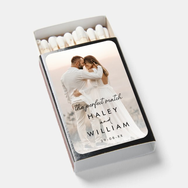 Modern Perfect Match Faded Custom Photo Wedding (Front Open)