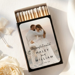 Modern Perfect Match Faded Custom Photo Wedding