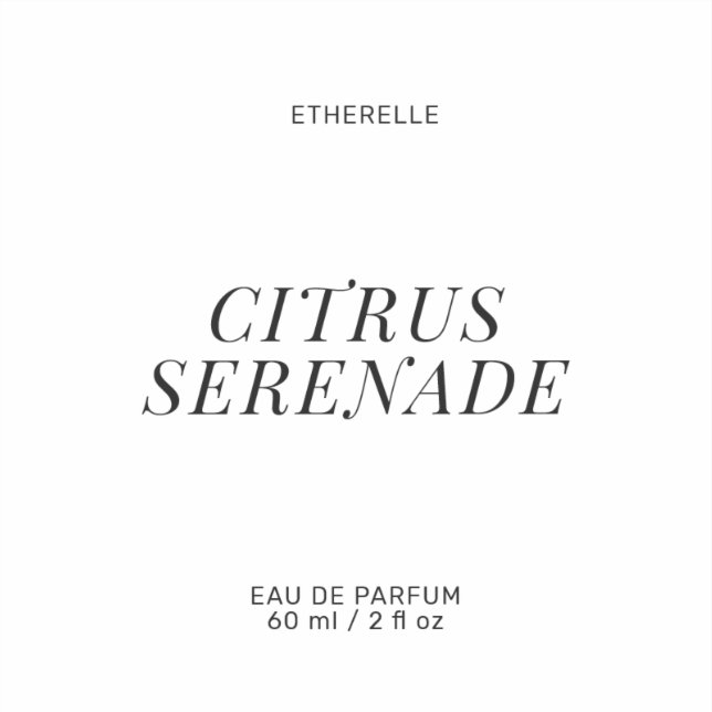 Modern perfume label elegant product sticker (Front)